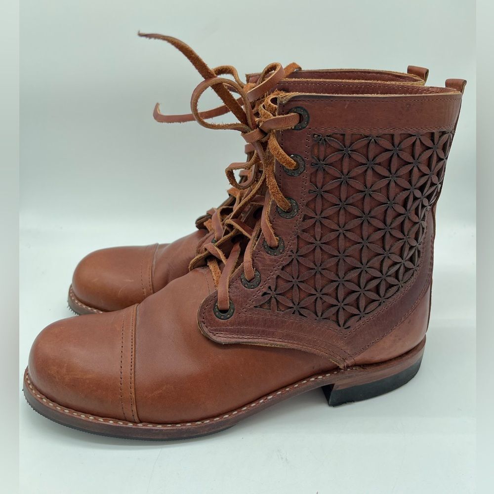 Genuine Leather Boots Size 38 Hunac Sole - Picture 6 of 8